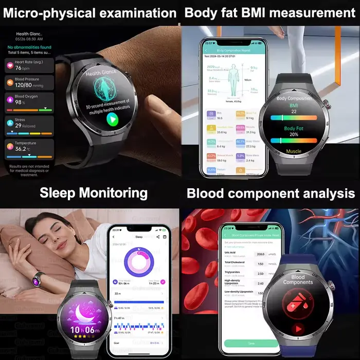 Nouvelle Montre Connectée de Suivi de Santé 2026 pour Homme avec ECG+PPG