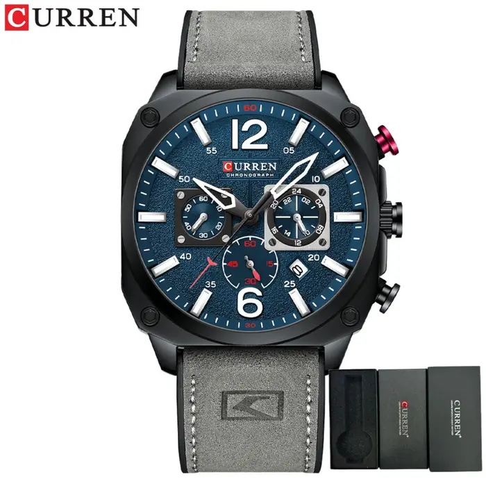 CURREN Montre chronographe carrée vintage pour homme