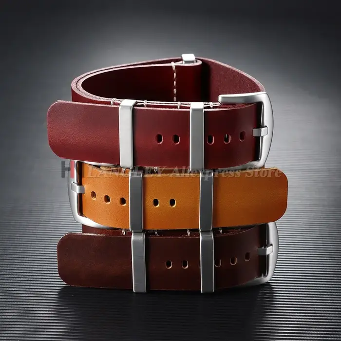 Bracelet de montre en cuir véritable 18mm 20mm 22mm 24mm pour Smartwatch