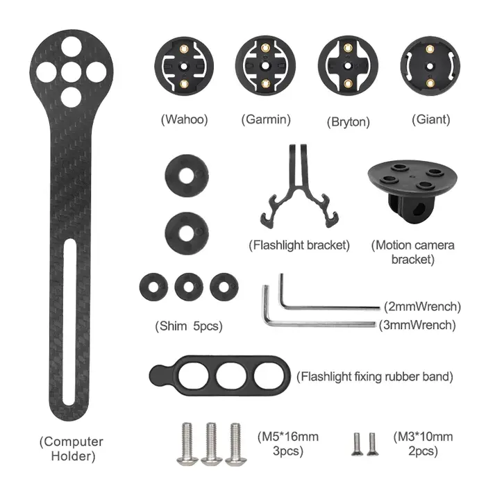 Support d'ordinateur de vélo en carbone, pour chronomètre, compteur de vitesse, pour Wahoo Garmin Gi