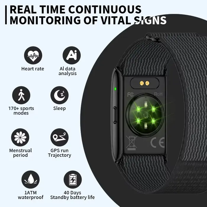 Nouveau sans écran montre intelligente hommes GPS course trajectoire Ultra léger Bracelet sang oxygène fréquence cardiaque 24H bande de santé montres de sport
