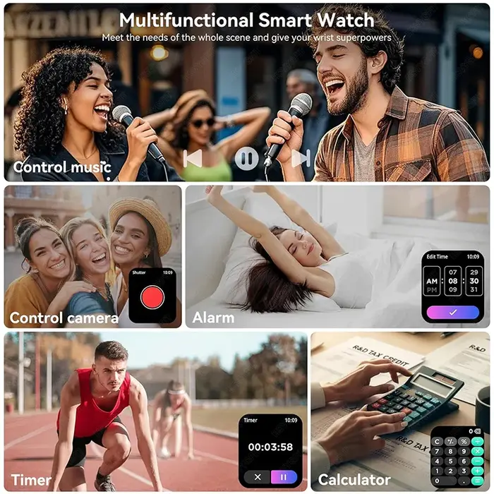 Montre connectée pour hommes, conçue pour les activités sportives de plein air, avec une autonomie de batterie allant jusqu'à 100 jours, compatible avec plus de 100 modes sportifs et idéale pour les l