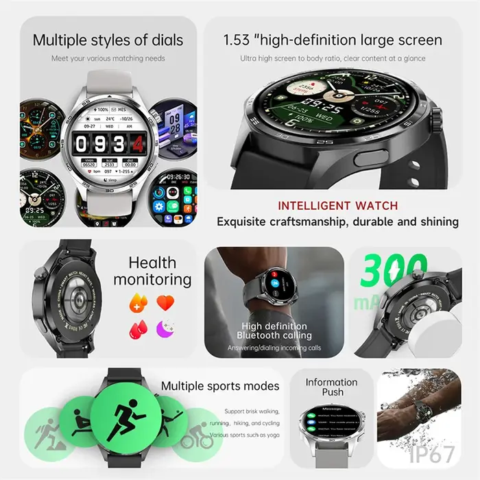 Montre intelligente 5 Pro GPS NFC Smartwatch hommes 360*360 AMOLED écran moniteur de fréquence cardiaque Bluetooth