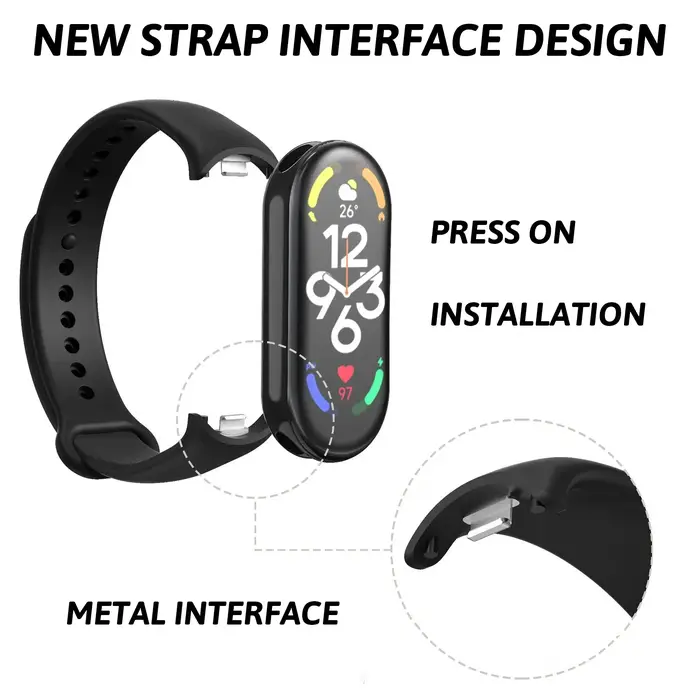 Bracelet en Silicone souple officiel pour Xiaomi Mi Band 10 9 8