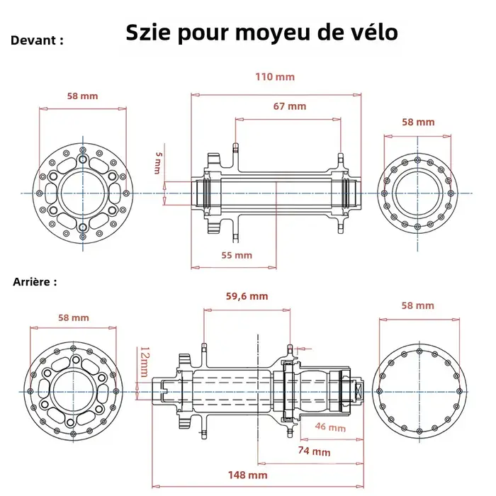 TANKE moyeu de vélo vtt BOOST 148 moyeux