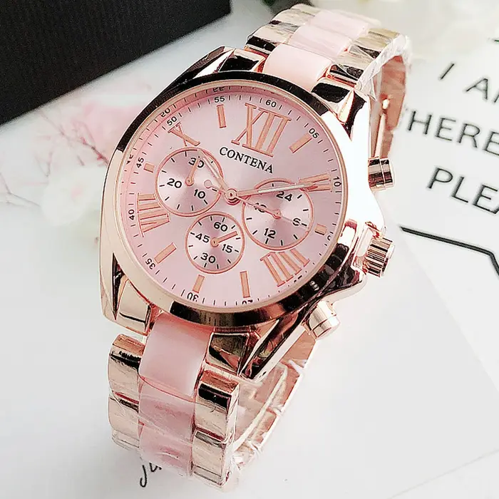 Mode rose femmes montres de luxe haut marque dames Montre-bracelet Style chaud Montre à Quartz Femme horloge Relogio