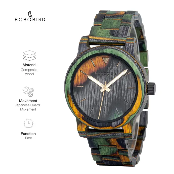 BOBOBIRD montre en bois montre-bracelet pour homme mouvement à Quartz japonais Crazy Horse cuir mode décontracté montres gravées cadeau personnalisé