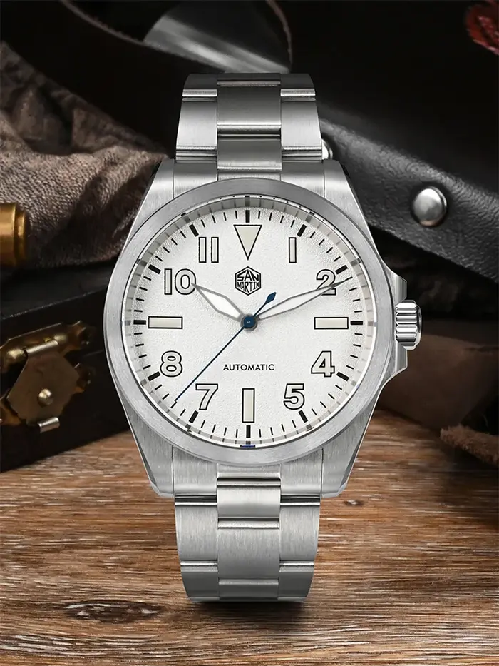 San Martin 40mm NH35 Explore série montre d'escalade pour hommes sport mécanique sur la mouche fermoir réglable 10Bar étanche SN0132