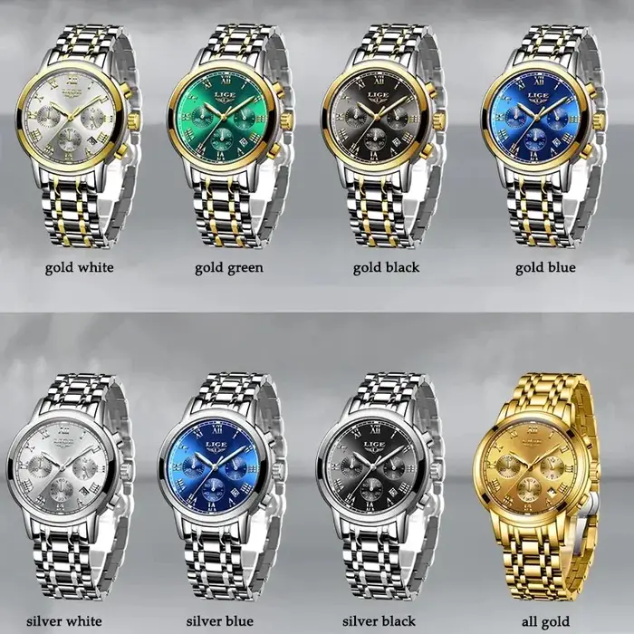 LIGE-Montre à quartz étanche en acier inoxydable pour homme, chronographe masculin, sport, marque de luxe, nouvelle collection 2024