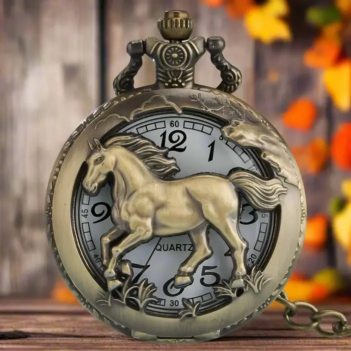 Montre de poche cheval mignonne