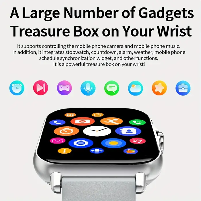 Montre connectée de 1,83 pouce pour hommes et femmes - Montre avec appels sans fil, notification de messages via application, calculatrice, réveil