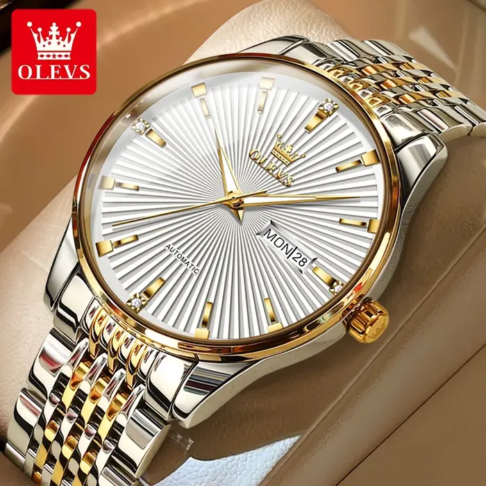 OLEVS 6653 Original hommes mouvement mécanique montre-bracelet de luxe artisan capable montres