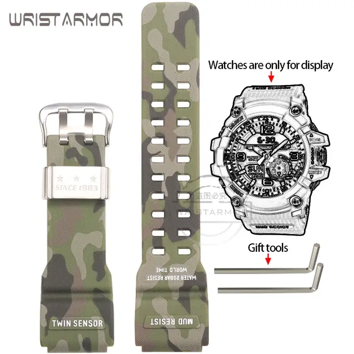 Bracelet en résine pour montre Casio G-SHOCK GG-1000 GWG-100 GSG-100 Mudmaster, bracelet de remplace
