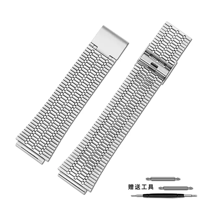 Pour Timex Q TIMEX série 18mm Bracelet de montre en acier inoxydable TW2T80700 TW2U61300 TW2U61200 Bracelet de montre en métal rétro remplacer le Bracelet
