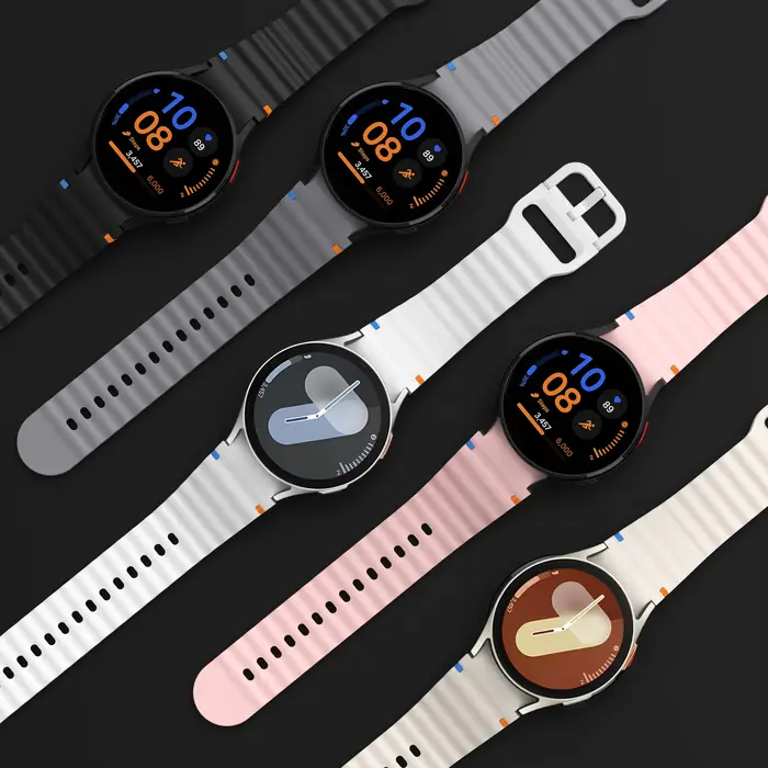 Bracelet en Silicone officiel pour Samsung Galaxy Watch 7/FE/6/5/4 44mm 40mm 5 Pro