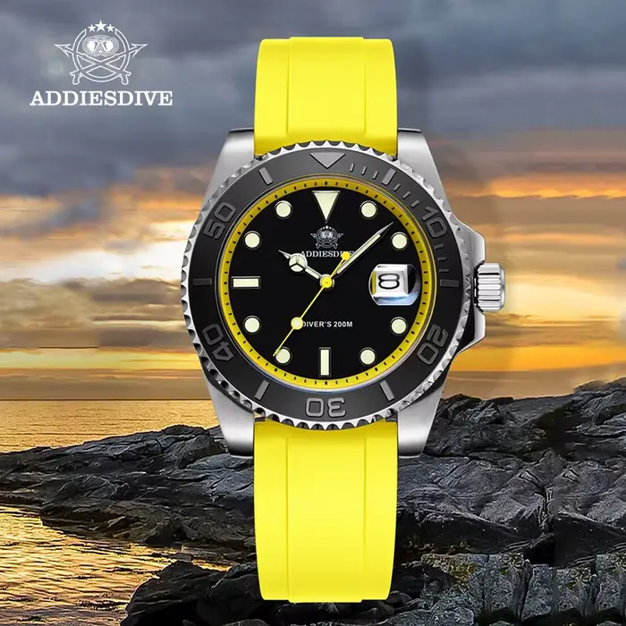 ADDIESDIVE montre à lunette rotative pour hommes 41mm