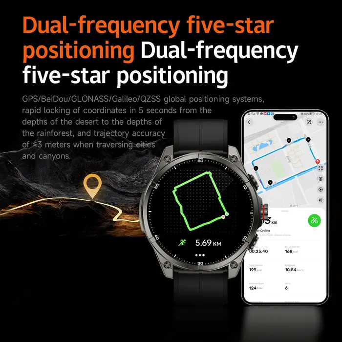 2025 nouvelles montres intelligentes GPS Sport de plein air GPS intégré altimètre baromètre boussole