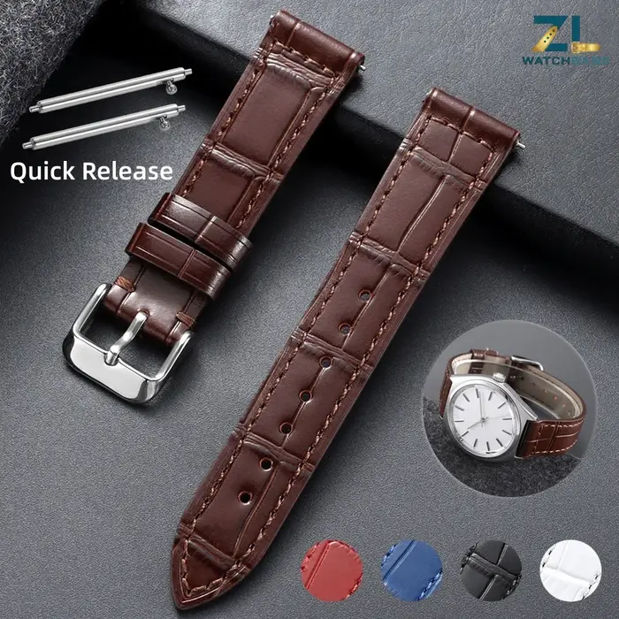 Bracelet de montre en cuir véritable de haute qualité