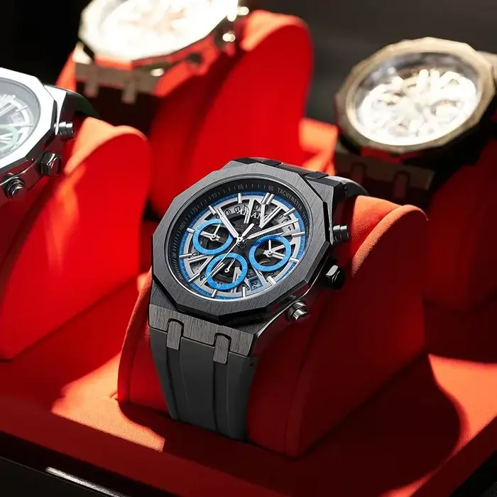 Reloj Hombre 2025 hommes Sport chronographe Montre en acier inoxydable avec Dates étanche lumineux