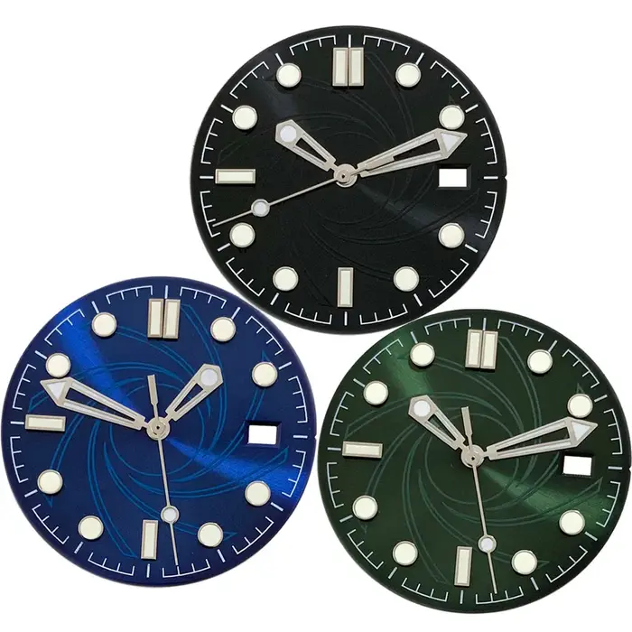 Cadran de montre lumineux vert 31 mm pour mouvement NH35