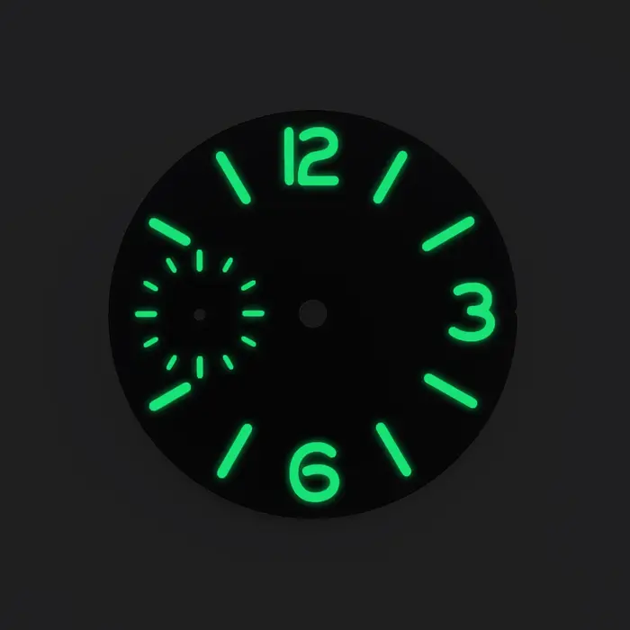 NEITON – cadran de montre noir bleu vert blanc
