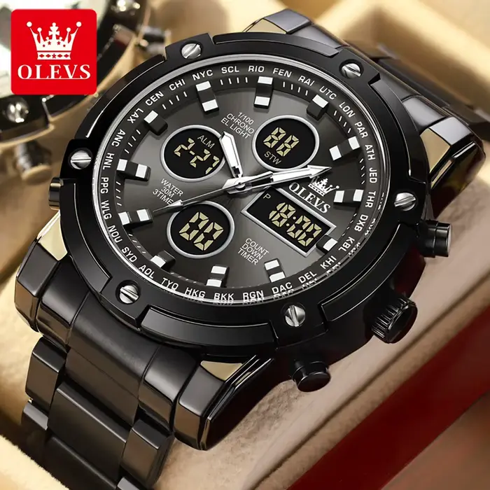 Montre-bracelet de sport numérique à quartz pour homme