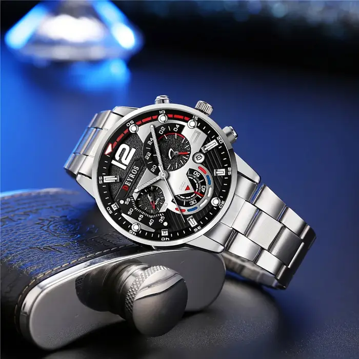 Coffret de 6 montres de luxe pour homme - Quartz analogique - Élégant coffret cadeau