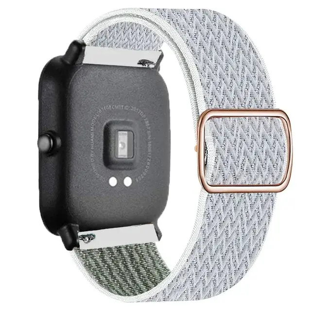 Bracelet de montre élastique en Nylon, 20mm/22mm, pour Amazfit GTS 4/2/GTS2 Mini/GTR/4/3/Pro/GTR2, A