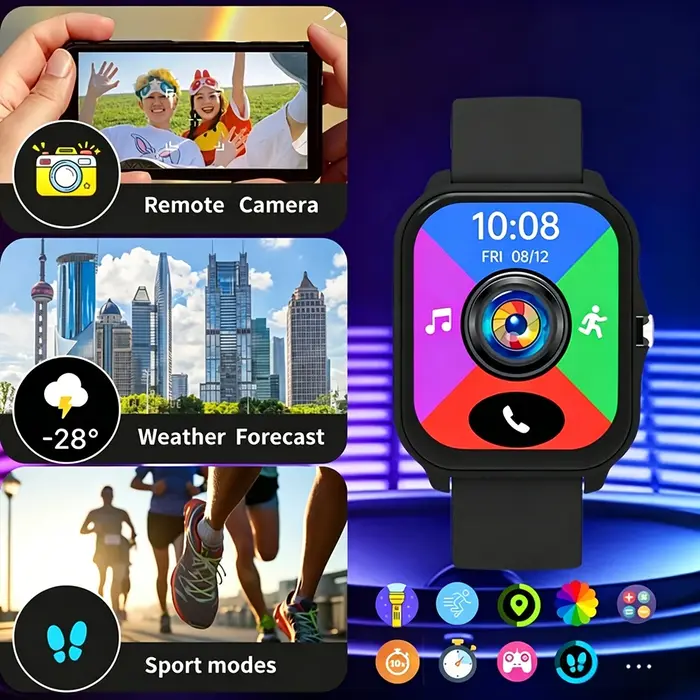 Nouvelle Smartwatch 2026, écran tactile HD de 1,83 pouce, prend en charge les appels et les notifications de messages, plusieurs modes sportifs, lecture de musique