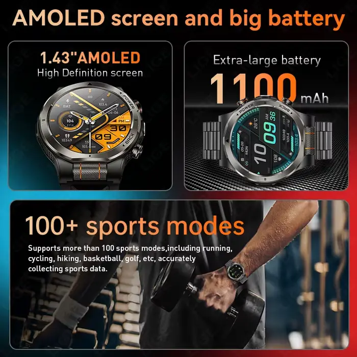 Montre connectée d'extérieur étanche 3ATM