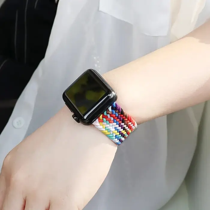 Bracelet tressé Black Unity pour Apple Watch 44mm 45mm 40mm 41mm 46mm