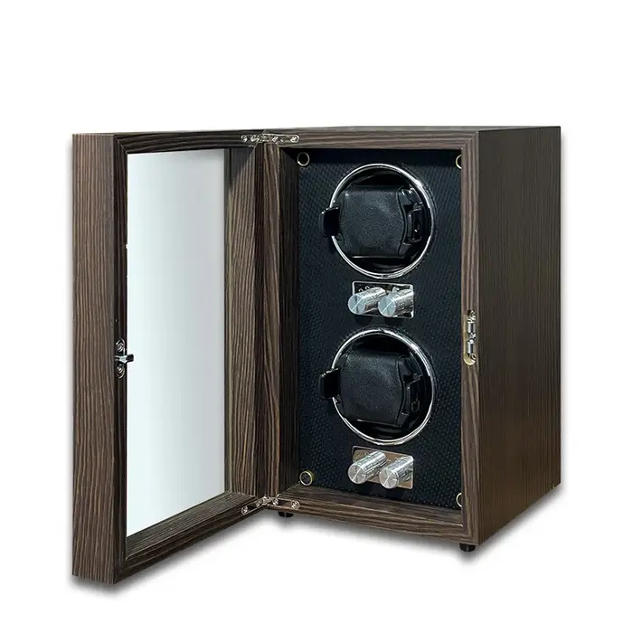 Remontoir de montre en bois Rotomat pour 2 montres, organisateur mécanique automatique, boîtier de montre-bracelet, boîte de rangement, remontoirs de montres de luxe sûrs