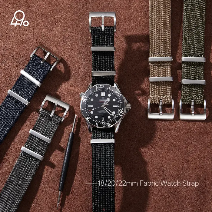 Bracelet de montre en nylon tissé 18mm 20mm 22mm pour Seiko Omega Tissot