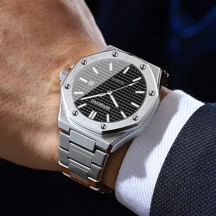 Montres-bracelets de luxe en quartz BINBOND pour hommes, lumineuses et étanches, Relogios Masculino Reloj Festina Hombre Original+Boîte