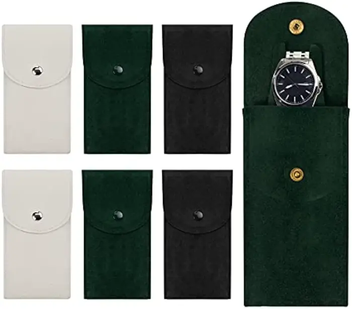 Pochette de montre, sac de rangement de montre en flanelle portable