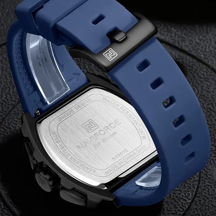 NAVIFORCE à la mode 2025 montres pour hommes multifonctionnel 30M étanche sport Quartz bracelet en Silicone horloge de luxe Reloj Hombre