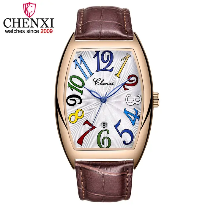 CHENXI montre à Quartz pour hommes de marque de luxe en cuir véritable étanche calendrier lumineux haute qualité montre-bracelet décontractée d'affaires