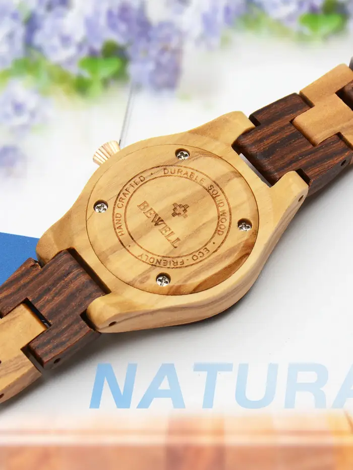 Montre en bois, montre-bracelet pour homme, montre à quartz analogique légère et élégante, montre élégante pour homme, parfaite pour toutes les occasions