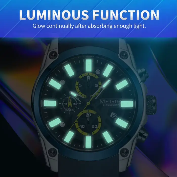 Montre de sport de luxe MEGIR Chronograph pour homme