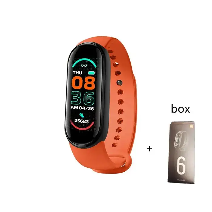 M6 montre intelligente écran couleur comptage de pas Multi Sport Mode Fitness rappel de Message photographie musique télécommande bande intelligente