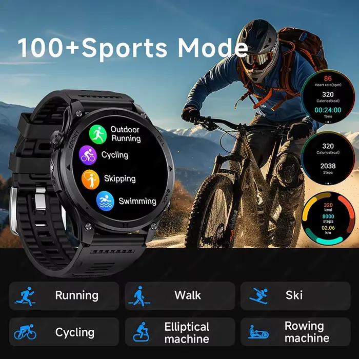 Nouvelle montre intelligente GPS entièrement fonctionnelle 2026 | Surveillance de la santé + Suivi sportif + Liaison