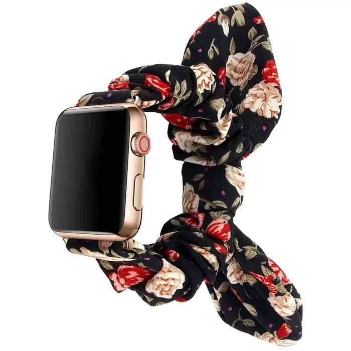 Bracelet élastique Scrunchie pour Apple Watch, ceinture pour IWatch 5, 6, 7, 8, SE 4, bracelet papil