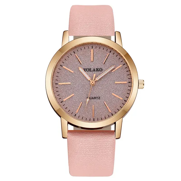 Montre à quartz avec bracelet en cuir pour femme