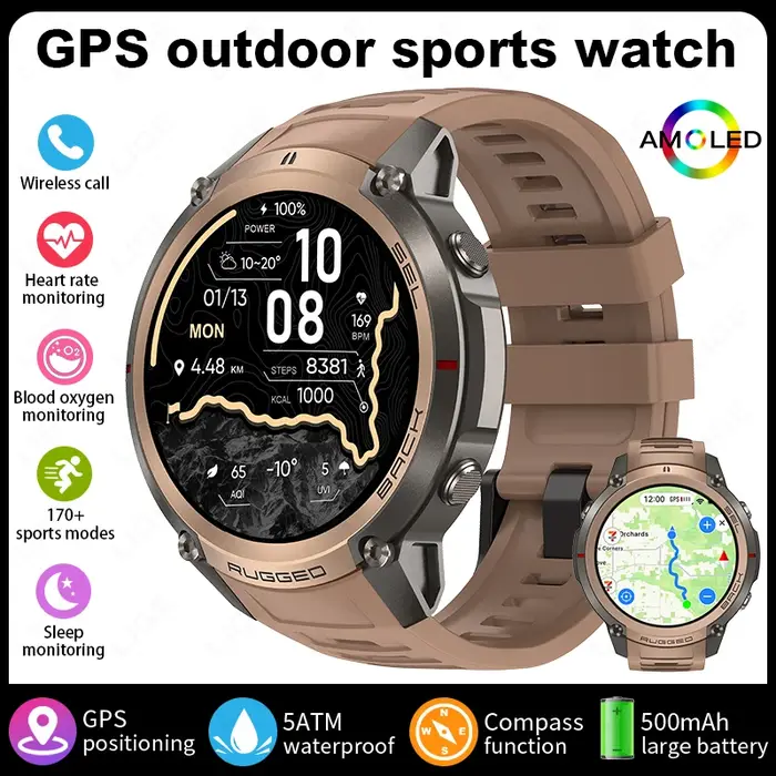 Montre connectée LIGE NEW GPS avec carte hors ligne
