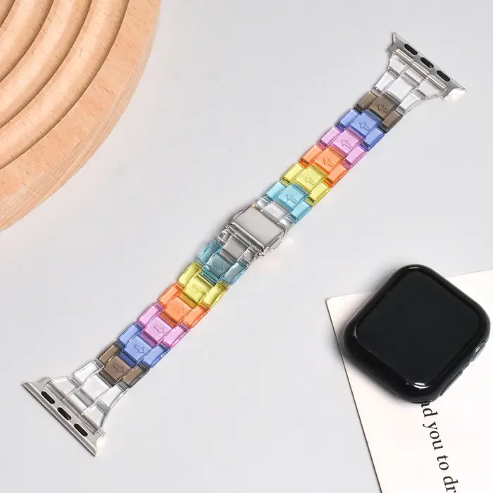 Bracelet de montre en résine mince pour apple watch série 11/10/9 8 7 6 SE 5 4 bandes 42 38mm correa