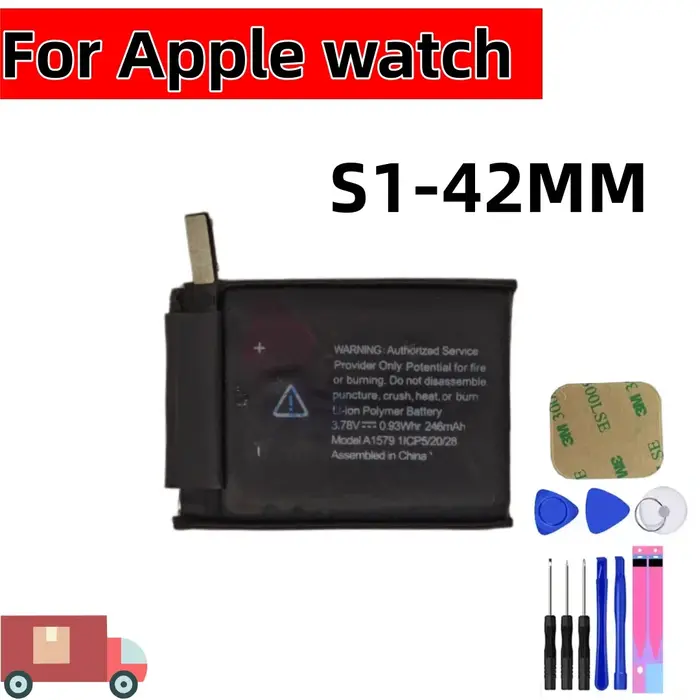 Batterie de remplacement pour iPhone Watch Series 1 2 3 4 5 6 7 8 9 SE SE2 38/40/41/42/44/45mm Batterie de réparation en polymère de lithium + outil gratuit