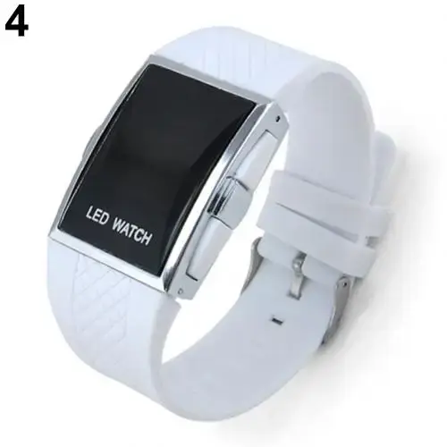 Mas-cul37- Montre de sport décontractée pour hommes et femmes, affichage numérique LED, boîtier carr