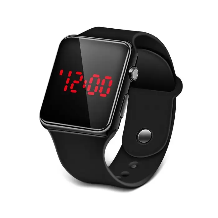 Montre de sport numérique LED électronique pour femmes et hommes