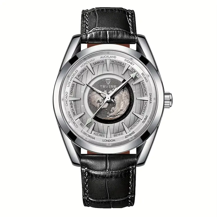 TEVISE – montre mécanique automatique de luxe pour hommes, en acier inoxydable, pointeur lumineux te