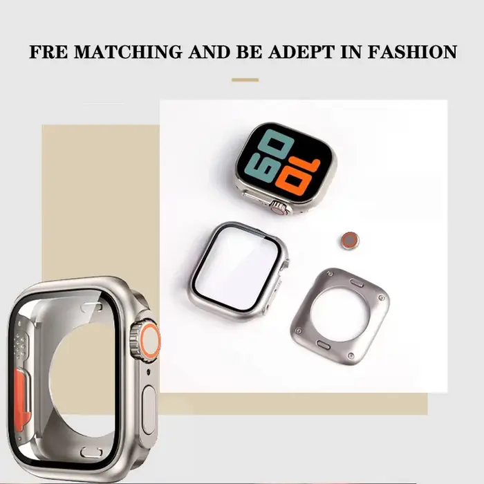 Bracelet en Silicone + boîtier change vers Ultra pour Apple Watch